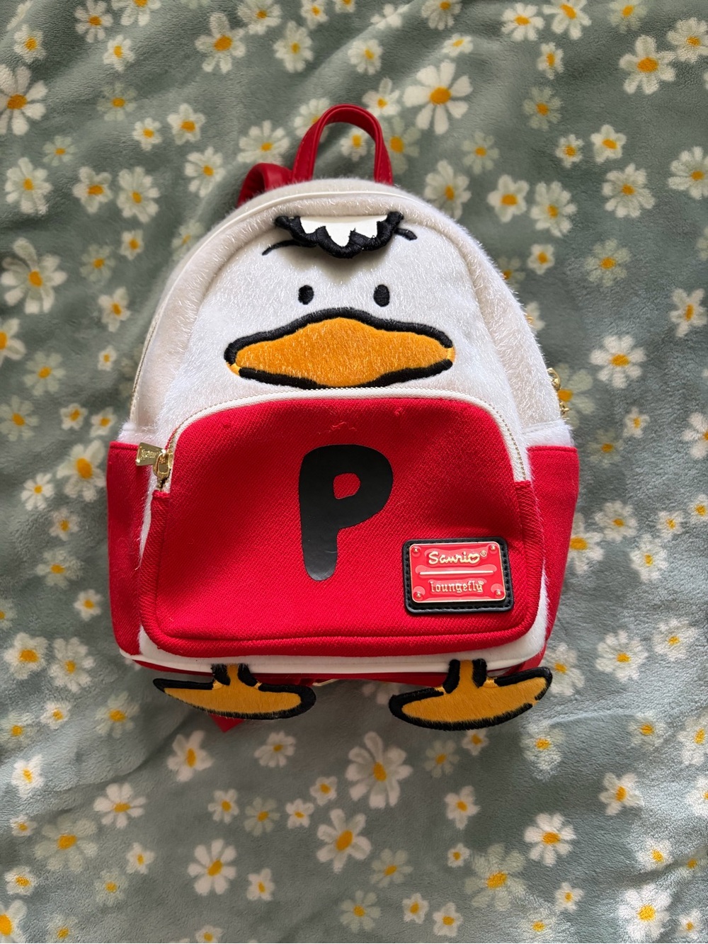 Sanrio “Pekkle” Red White & Yellow Duck Mini Backpack
